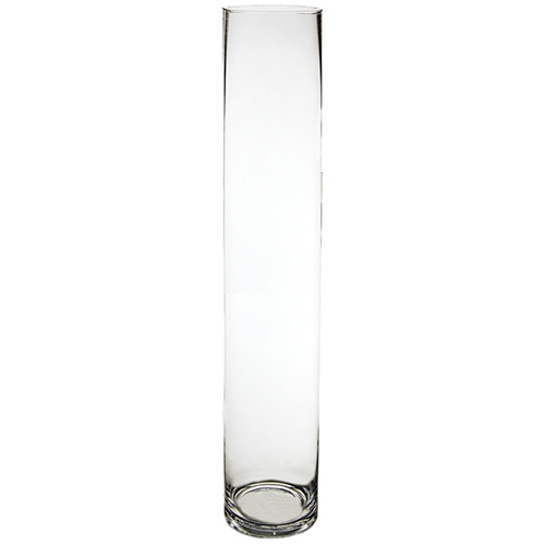 Wholesale Glass Cylinder Vases. H24", Open D 4", Pack of 6 pcs